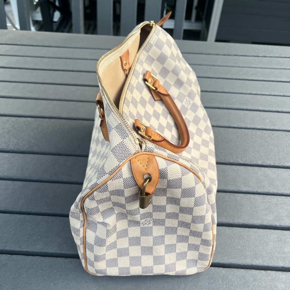 Louis Vuitton Speedy NM 35 Damier Azur; Brass Hardware; Used/Moderate wear - Picture 7 of 16